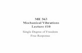 ME 563 Mechanical Vibrations Lecture #10deadams/ME563/lecture...Mechanical Vibrations Lecture #10 Single Degree of Freedom Free Response Free Response 1 When solving the homogeneous