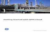 Getting Started with OPM Cloud...OPM Services A suite of services that provide the ability to define your analytic, add and manage them in the catalog, create and deploy jobs for analytic,