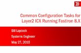 Common Configuration Tasks for Layer2 ICX Running Fastiron 8 · 2016-08-24 · Common Configuration Tasks for Layer2 ICX Running Fastiron 8.X Bill Laycock Systems Engineer May 27,