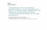 Tackling tax evasion: legislation and guidance for a ... · consultation: This consultation considers draft legislation and guidance for the new corporate criminal offence of failure