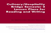 Culinary/Hospitality Bridge Semester 2 Lesson Plans for ... · 35 Handout: Culinary/Hospitality Career Bridge Semester 2 Goals and Course Descriptors ... Vocabulary in Preparation