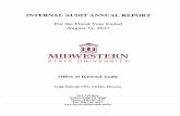 INTERNAL AUDIT ANNUAL REPORT - MSU Texas · 2019-02-13 · INTERNAL AUDIT ANNUAL REPORT For the Fiscal Year Ended August 31, 2017 ~ jilijf . MIDWESTERN . STATE UNIVERSITY* Office