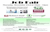 Job Fair - WordPress.com · Logistics Clerk Machine Builder Machinist Office Manager Panel Builder ... Guaranteed interview! This Employment Ontario service is funded in part by the