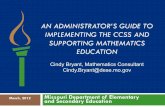 IMPLEMENTING THE CCSS AND SUPPORTING MATHEMATICS EDUCATION · IMPLEMENTING THE CCSS AND SUPPORTING MATHEMATICS EDUCATION Missouri Department of Elementary March, 2012 and Secondary