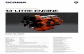 13-litre engineEngine description DC13 310A. 283 kW Standard equipment • Scania Engine Management System, EMS • Extra high pressure fuel injection system, XPI • Variable Geometry