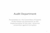Audit Department - OASoas.org/juridico/PDFs/mesicic4_grd_pad2.pdf · 2014-05-02 · •Non responses to audit queries –Specific time period for response to be included in new legislation