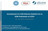 Development of LYSO Detector Modules for an EDM ...collaborations.fz-juelich.de/ikp/jedi/public_files/usual_event/D... · tz-t Development of LYSO Detector Modules for an EDM Polarimeter