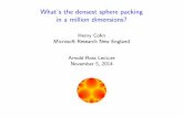 What's the densest sphere packing in a million dimensions? · Applications Anything you can measure using n numbers is a point in n dimensions. Rn = n-dimensional space (R = real