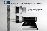 High Precision Rack and Pinion - APEX DYNA Rack and Pinion... · 2019-12-25 · Content 2 Requirement of High-Precision Rack Page 3 Declaration of Tolerance 7 Induction Hardening