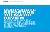 CORPORATE REPORTING THEMATIC REVIEW...AIM-quoted-company-reporting-thematic-review.pdf 3 At the time of finalising this report, one AIM quoted company in our sample had not published