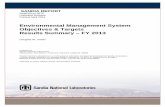 Environmental Management System Objectives & Targets Results … · SANDIA REPORT SAND2014-3575 Unlimited Release Printed April 2014 Environmental Management System Objectives & Targets