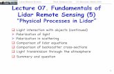 LIDAR R S P C CU-B Lecture 07. Fundamentals of Lidar Remote Sensing …superlidar.colorado.edu/Classes/Lidar2016/Lidar2016... · 2016-01-22 · LIDAR REMOTE SENSING PROF.XINZHAO CHU