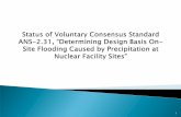 New ANS VCS. · 2013-03-01 · New ANS VCS. Portion of 1992 ANS-2.8 VCS that addressed all potential flooding insults to nuclear power plant sites. Reason for separating ANS-2.31