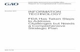 GAO-16-182, Information Technology: FDA Has Taken Steps …implement an IT strategic plan that includes results-oriented goals, activities, milestones, and performance measures; and