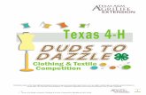 Texas 4-H Duds to Dazzle Clothing & Textile Competition ...agrilifecdn.Tamu.edu/wharton4h/files/2014/09/duds-to-dazzle-contest-guide.pdfTexas 4-H Duds to Dazzle Clothing & Textile