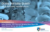 Driving Profitable Growth - DSM€¦ · HEALTH NUTRITION MATERIALS ROYAL DSM Driving Profitable Growth through science -based, sustainable solutions Annual Results 2015 Feike Sijbesma,