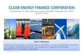 CEFC Mission · Waste heat capture & reuse in mining and industrial processes. Energy efficiency upgrades to plant & machinery including air compressors, motors, variable speed drives