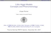 Little Higgs Models Concepts and Phenomenologyreuter/downloads/lhm.pdf · Little Higgs Models Concepts and Phenomenology Jürgen Reuter Albert-Ludwigs-Universität Freiburg Kilian,