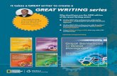 It takes a GREAT writer to create a GREAT WRITING series · “The Great Writing series bridges the gap from ESL writers to mainstream writers.” Keith Folse GREAT WRITING series