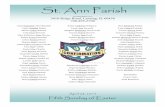 St. Ann Parish · St. Ann Parish Mission Statement We are called by a loving God to make St. Ann of Lansing a Catholic community of faith. We are a family of diverse people with various