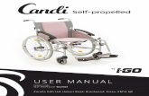 USER MANUAL - Amazon S3 · Item Candi Self-propelled Seat width 40 / 45 / 50 cm Seat height 53 cm Backrest height 43 cm Total length 106 cm (incl footrest) Total height 96 cm Armrest