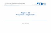 Kapitel 12 Projektmanagement - Software engineering€¦ · Software Project Management Plan (SPMP) Softwareprojekt All t hi h d i t i h Aktiität di t di idAlle technischen und organisatorischen