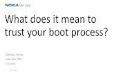 What does it mean to trust your boot process? di… · 1 © 2019 Nokia What does it mean to trust your boot process? Gabriela Limonta code::dive 2019 21.11.2019