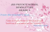 From the teacher’s desk…….. - JSS Private Schooljsspsdubai.com/admin/upload/News Letter-grade4-january.pdf · How you react to grades can affect your child’s success in school.