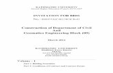 Construction of Department of Civil And Geomatics ... doc Block _09_ Fina… · KATHMANDU UNIVERSITY Second Higher Education Project, H274-NEP INVITATION FOR BIDS No.: SHEP/UGC/KU/W/ICB-01