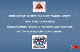 MINISTRY O FINANCE - United Nations Cambodia10/presentations/TIM… · MINISTRY O FINANCE GENERAL DIRECTORATE OF REVENUE AND CUSTOMS NATIONAL DIRECTORATE OF CUSTOMS . DEMOCRATIC REPUBLIC