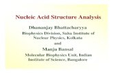 Nucleic Acid Structure Analysis - Jawaharlal Nehru Centre ...€¦ · Nucleic Acid Structure Analysis Dhananjay Bhattacharyya Biophysics Division, Saha Institute of Nuclear Physics,