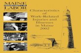Characteristics of Work-Related Injuries and Illnesses in ...€¦ · Characteristics of Work-Related Injuries and Illnesses in Maine, 2002, Highlights In 2002, there was a 6.1% decrease