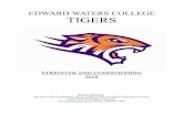EDWARD WATERS COLLEGE TIGERS Football Summer Workout Program.p… · lying on the stomach with arms and legs off the ground.! Tuck Jumps 1. Standing in place, jump as explosively