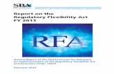 Report on the Regulatory Flexibility Act FY 2013 · ii Report on the Regulatory Flexibility Act, FY 2013 deduction. The new option allows home-based businesses to apply a straightforward