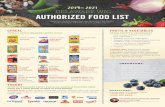 DELAWARE WIC AUTHORIZED FOOD LIST · Velveeta, Cheese Wiz, Kraft Singles, low fat or low sodium products, grated, shredded, cheese sticks, deli-sliced cheese, variety packs (i.e.,