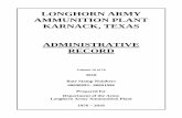 LONGHORN ARMY AMMUNITION PLANT KARNACK, TEXAS ...longhorn-engage.s3. Volume 10 of 19.pdf¢  LONGHORN