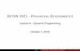 ECON 2021 - Financial Economics Ikkasa/Ec2021_Lecture4r.pdf · g g Stationary HJB Eq. KASA ECON 2021 - FINANCIAL ECONOMICS I. STOCHASTIC DYNAMIC PROGRAMMING Let’s now consider a