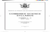 COMBINED SCIENCE SYLLABUS - Zimsec€¦ · applications with their social, economic and environmental implications 4.5 demonstrate relevant attitudes to science such as accuracy and