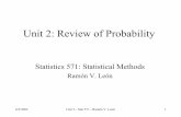 Unit 2: Review of Probability - University of Tennesseeweb.utk.edu/~leon/stat571/2003SummerPDFs/571Unit2.pdf · Unit 2: Review of Probability Statistics 571: Statistical Methods Ramón