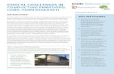 ETHICAL CHALLENGES IN CONDUCTING EMBEDDED, LONG … · ETHICAL CHALLENGES IN CONDUCTING EMBEDDED, LONG-TERM RESEARCH Policy brief, April 2017 Introduction Ethical practices are central