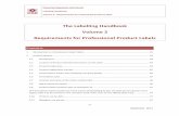 The Labelling Handbook Volume 2 Requirements for ... · Chemicals Regulation Directorate Labelling Handbook Volume 2- Requirements for Professional Product Labels 42 September 2014