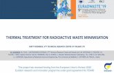 THERMAL TREATMENT FOR RADIOACTIVE WASTE MINIMISATIONfisa-euradwaste2019.nuclear.ro/wp-content/uploads/2019/07/EURAD… · – Thermal treatment of 279 kg of representative cementitious