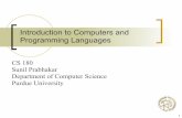 Introduction to Computers and Programming Languagescs180/Fall2009Web/lecture_notes/Week… · 6 Assembly language Machine language codes are not easy to remember Assembly language