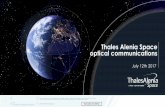 Thales Alenia Space optical communications 02 TAS FR ESA WS - July... · Thales Alenia Space in Switzerland is fully integrated in the industrial scheme based on leveraging on heritage,