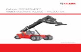 Kalmar DRF420-450S Reachstackers 92,500 – 99,200 lbs · lic hoses and cabling to the attachment is made of maintenance-free plastic. Lifting boom hydraulics Oil is fed to the boom