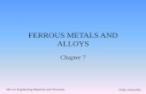 FERROUS METALS AND ALLOYS · FERROUS METALS AND ALLOYS Chapter 7. ME-215 Engineering Materials and Processes Veljko Samardzic 6.1 Introduction to History-Dependent Materials • The
