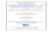 CELEBRATION OF NATIONAL MATHEMATICS DAY 2017 … · PROJECT COMPLETION REPORT ON CELEBRATION OF NATIONAL MATHEMATICS DAY – 2017 NATIONAL SCIENCE DAY - 2018 Theme: Science and Technology