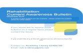 Rehabilitation Current Awareness Bulletin · stroke: a systematic review. Citation: Topics in Stroke Rehabilitation; Dec 2019; vol. 26 ... in outcome measures evaluating upper limb