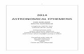 2014 ASTRONOMICAL EPHEMERIS · 2014 ASTRONOMICAL EPHEMERIS FOR ADELAIDE SOUTH AUSTRALIA Longitude 138°35' East Latitude 34°56' South Universal time (UT) unless otherwise stated