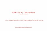 Determination of Forward and Futures Prices · L3 –Determination of Forward and Futures Prices . Consumption vs Investment Assets • When considering forward and futures contracts,